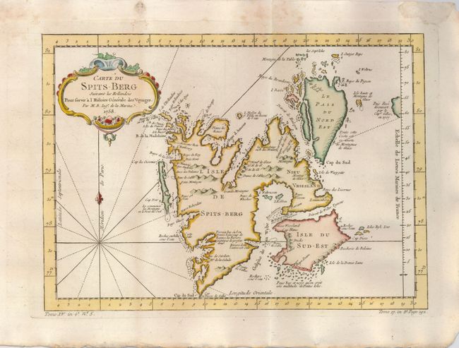 Carte du Spits-Berg Suivant les Hollandois Pour servir a l' Histoire Generale des Voyages