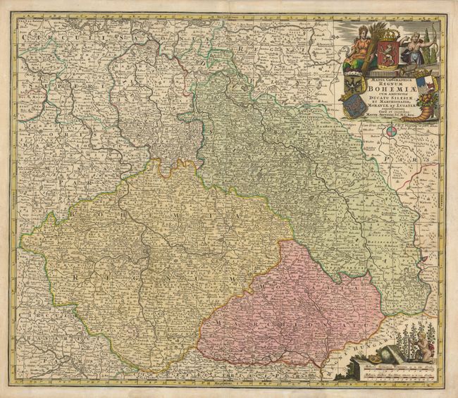 Mappa Geographica Regnum Bohemiae cum Adiunctis Ducatu Silesiae et Marchionatib, Moraviae et Lusatiae