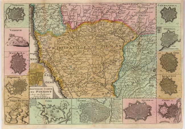 Nouvelle Carte du Piemont avec ses Forteresse
