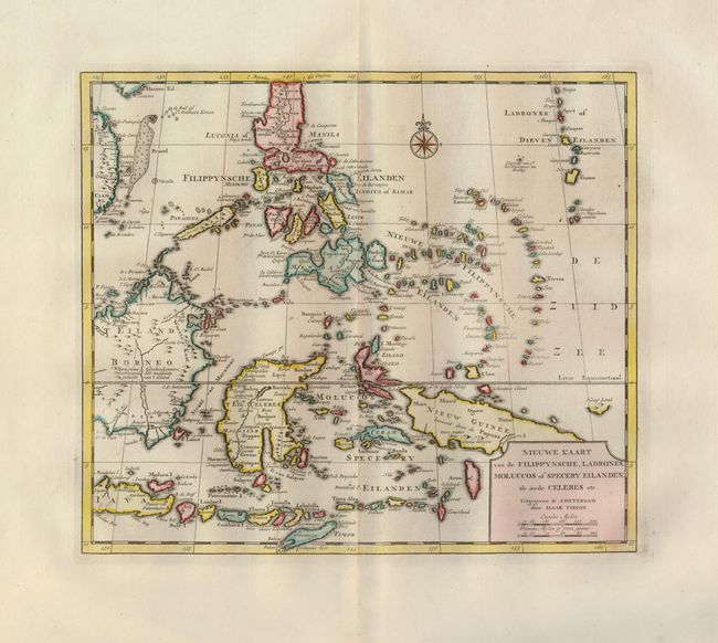 Nieuwe Kaart van de Filippynsche, Ladrones, Moluccos of Specery Eilanden als mede Celebes etc.