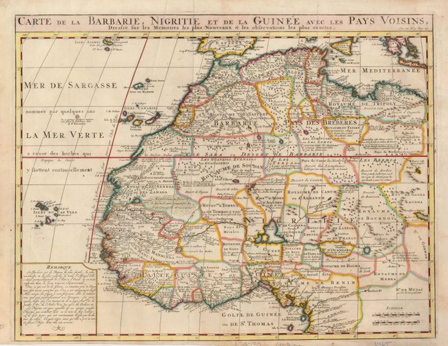 Carte de la Barbarie, Nigritie et de la Guinee avec les Pays Voisins, Dressee sur les Memoires les Plus Nouveaux & les Observations les Plus Exactes.