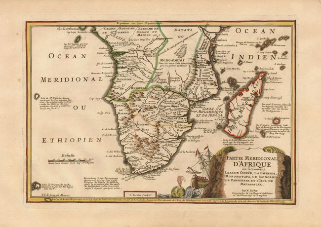 Partie Meridionale d'Afrique ou se trouvent la Basse Guinee, la Cafrerie, le Monomotapa, le Monoemugi, le Zanguebar et l'Isle de Madagascar