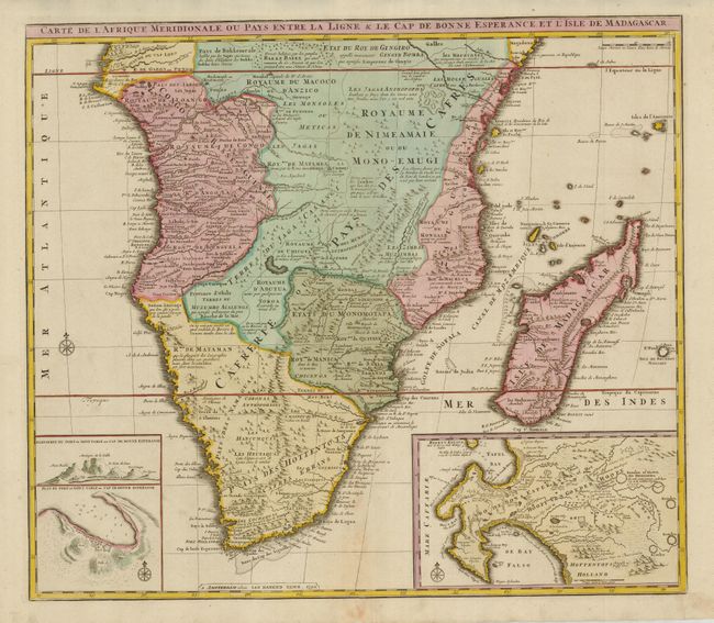 Carte de l'Afrique Meridionale ou Pays entre la Ligne & le Cap de Bonne Esperance, et l'Isle de Madagascar