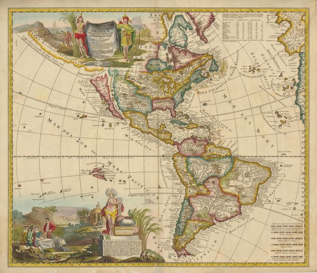 Americae tam Septentrionalis quam Meridionalis in Mappa Geographica Delineatio