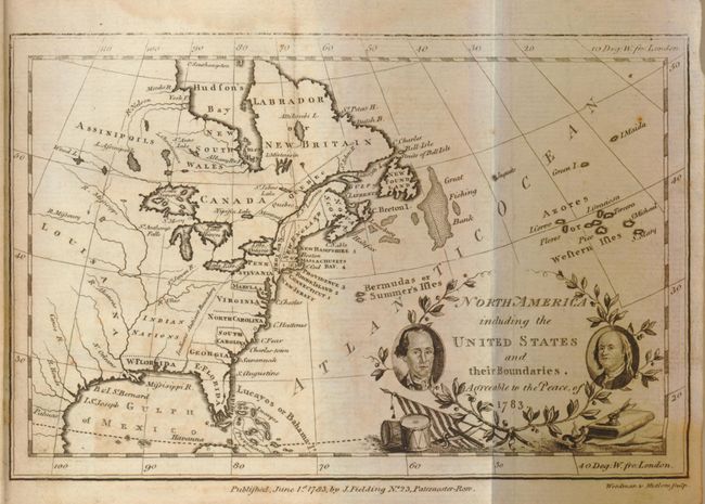 North America including the United States and their Boundaries, Acceptable to the Peace of 1783  [bound in book]