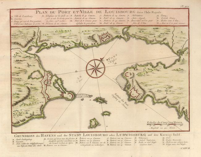 Plan du Port et Ville de Louisbourg dans l'Isle Royale [and] Karte von l'Isle Royale Entworfen [and] Grundriss des Hafens Dauphin und Seiner Rheede