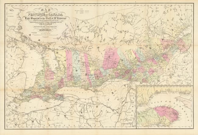 Map of the Province of Canada from Lake Superior to the Gulf of St. Lawrence