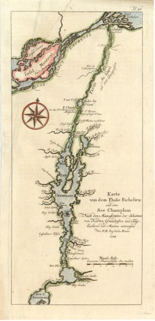 Karte von dem Flusse Richelieu und dem See Champlain