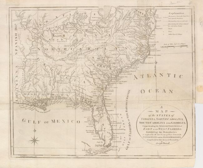 A Map of the States of Virginia, North Carolina, South Carolina and Georgia; Compending the Spanish Provinces of East and West Florida [and]  A Map of the Northern and Middle States; Comprehending the Western Territory & the British Dominions