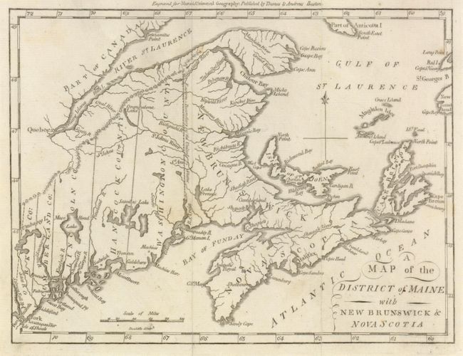 Map of the District of Maine with New Brunswick & Nova Scotia