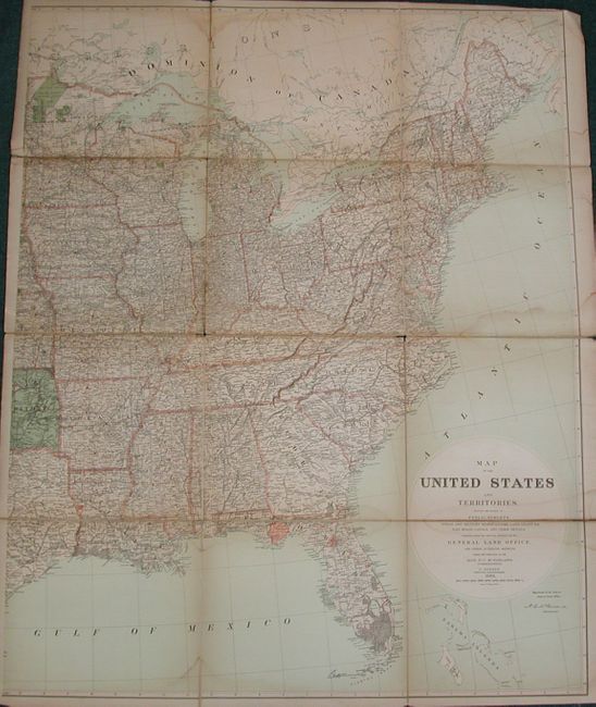 Map of the United States and Territories Showing the Extent of Public Surveys, Indian and Military Reservations, Land Grant R.R; Rail Roads, Canals