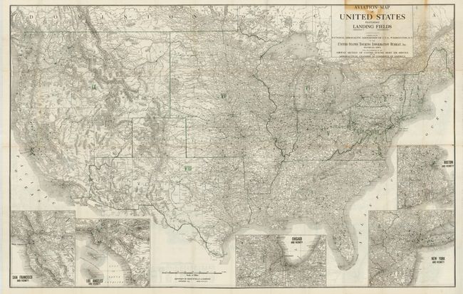 Aviation Map of the United States Featuring Landing Fields Improved and Unimproved [on verso] Official Auto Trails Map of the United States Featuring Tourist Camp Sites