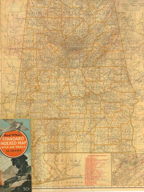 [Lot of 18]  Rand McNally Standard Indexed Map with Air Trails
