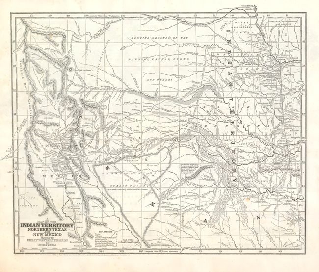 A Map of the Indian Territory Northern Texas and New Mexico showing the Great Western Prairies