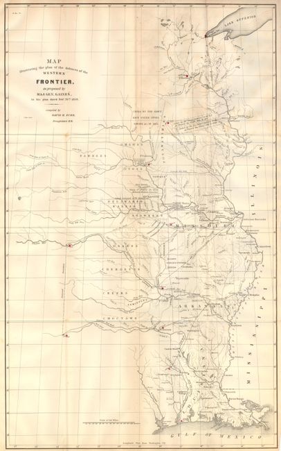 Map Illustrating the Plan of the Defences of the Western Frontier, as Proposed by Maj. Gen. Gaines in his Plan Dated Feb. 28th, 1838 [with HR report]