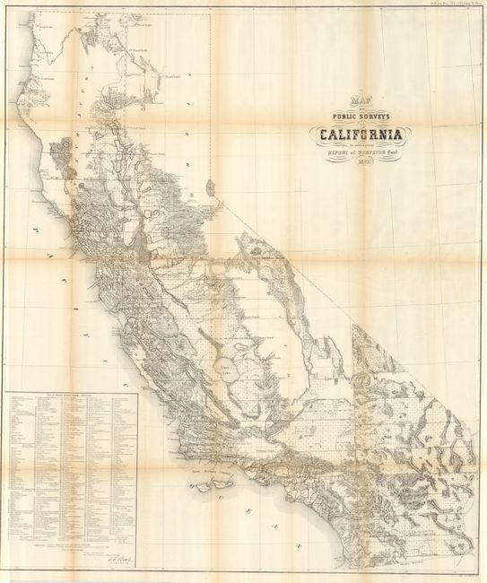 Map of Public Surveys in California to accompany Report of Surveyor Genl.