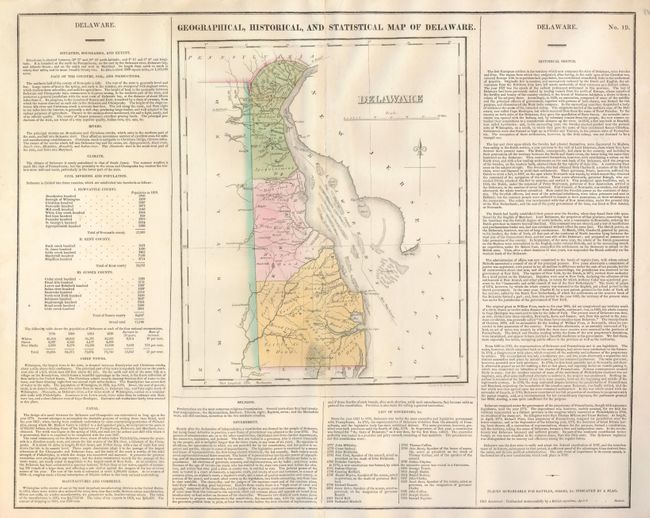 Geographical, Historical  and Statistical Map of Delaware