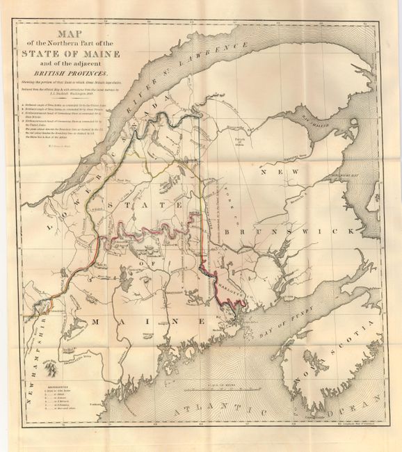 Map of the Northern Part of the State of Maine and the Adjacent British Provinces [together with] Extract from a Map of the British and French Dominions in the North America by Jno. Mitchell