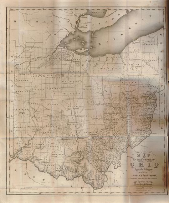 Map of the State of Ohio Drawn by A. Bourne Including the Indian Reservation, Purchased and laid out into Counties and Townships in 1820