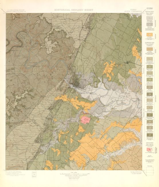 Texas Austin Quadrangle  Historical Geology Sheet [and] Topographic Sheet