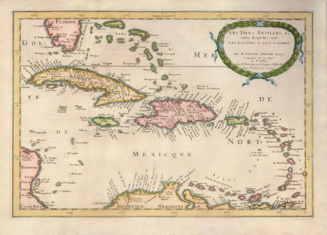Les Isles Antilles &c. Entre lesquelles sont les Lucayes, et les Caribes