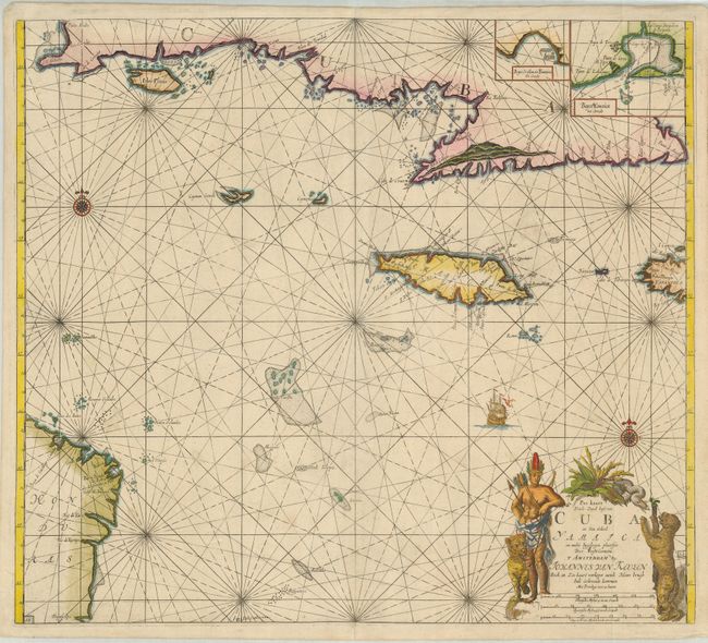 Pas kaart Vande Zuyd kust van Cuba en van geheel Yamaica