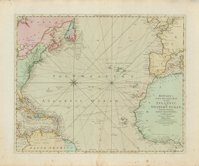 Bowles's New Pocket Map of the Atlantic or Western Ocean, Laid Down from the Latest Discoveries