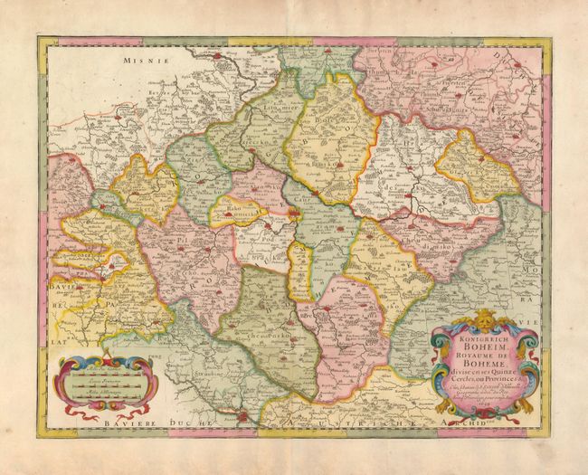 Konigreich Boheim.  Royaume de Boheme, divise en ses Quinze Cercles , ou Provinces &c.