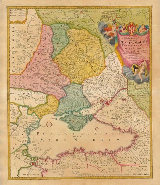 Tabula Geographica qua pars Russiae Magnae Pontus Euxinus seu Mare Nigrum et Tartaria Minor cum finitimis Bulgariae, et Romaniae et Natoliae