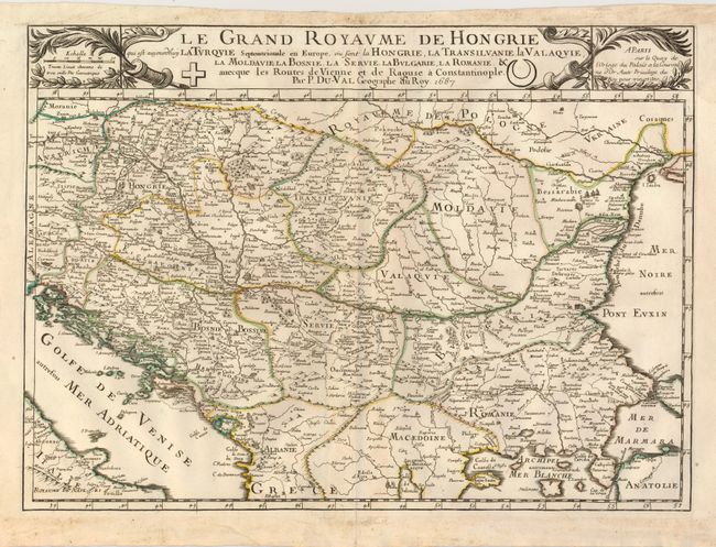 Le Grand Royaume de Hongrie qui est Aujourdhuy la Turquie Septentrionale en Europe, ou sont la Hongrei, la Transilvanie, la Valaquie, la Moldavie, la Bosnie, la Servie, la Bulgarie, la Romanie
