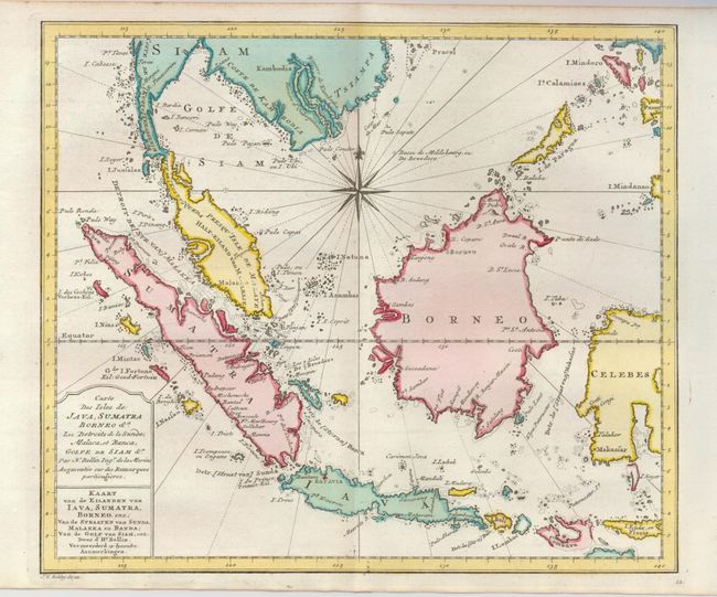 Carte des Isles de Java, Sumatra Borneo &a. Les Detroits de la Sunde, Malaca, et Banca, Golfe de Siam &c.