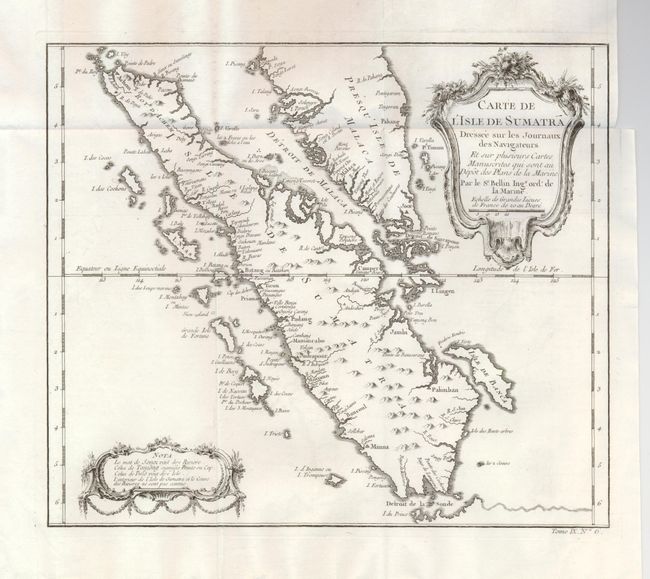 Carte de l'Isle de Sumatra, Dressee sur les Journaux des Navigateurs