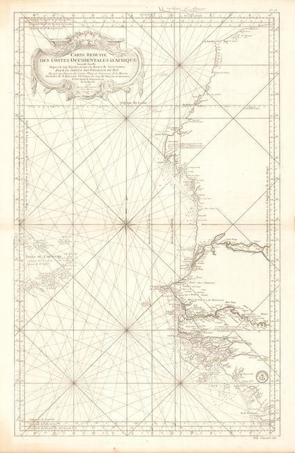 Carte Reduite des Costes Occidentales d'Afrique Seconde Feuille Depuis le Cap Bojador jusqu'a la Riviere de Sierra Leona pour le service des Vaisseaux du Roy