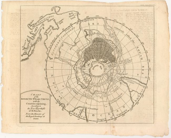 Chart of the Antarctic Polar Circle, with the Countries Adjoining, According to the New Hypothesis of M. Buache