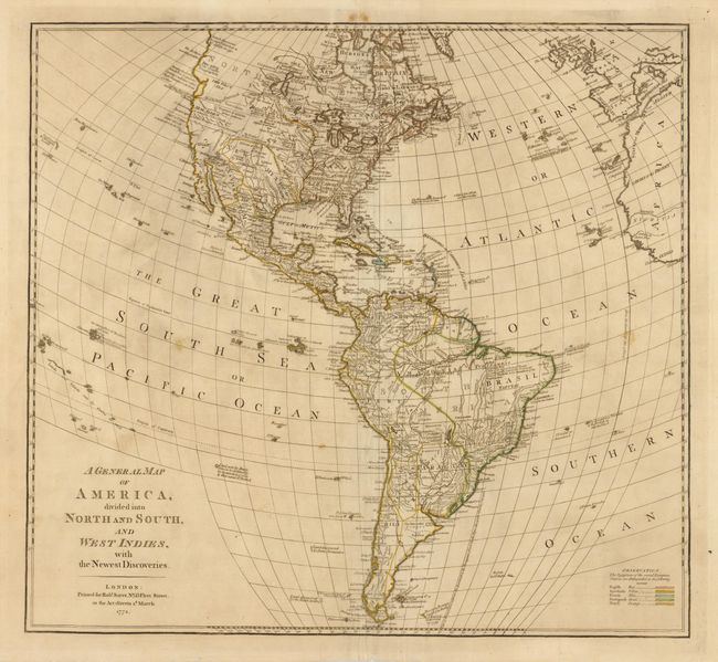 A General Map of America, divided into North And South, And West Indies, with the Newest Discoveries