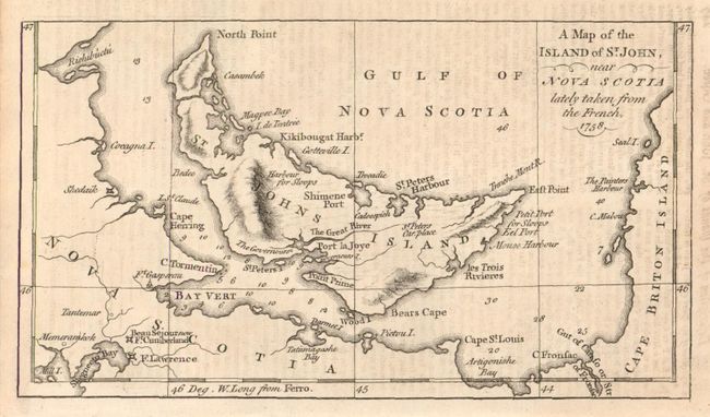 A Map of the Island of St. John, near Nova Scotia lately taken from the French, 1758 [with] A Map of the Island of Cape Breton [and] A Plan of the City & Harbour of Louisburg