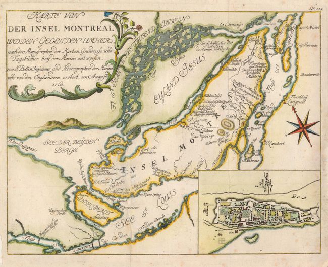 Karte von der Insel Montreal und den Gegenden Umher