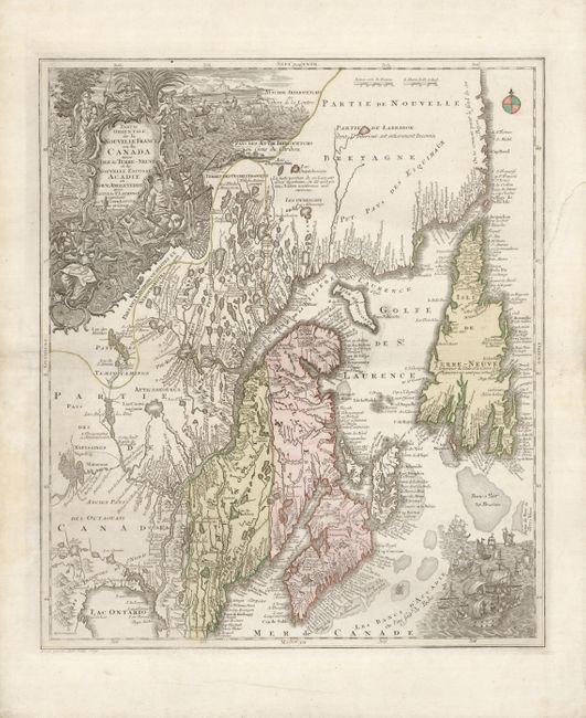 Partie Orientale de la Nouvelle France ou du Canada avec l'Isle de Terre-Neuve et de Nouvelle Ecosse, Acadie et Nouv. Angleterre