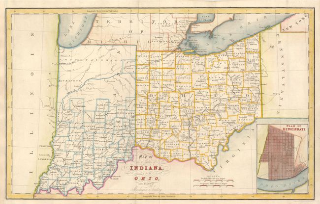 Map of the States of Indiana and Ohio, with Part of Michigan Territory