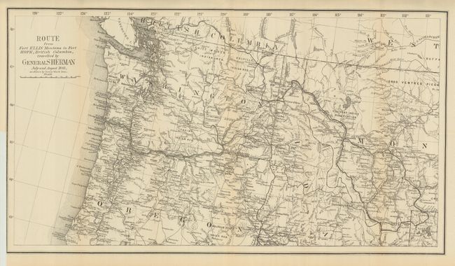 Route from Fort Ellis Montana to Fort Hope, British Columbia Traveled by General Sherman July and August 1883