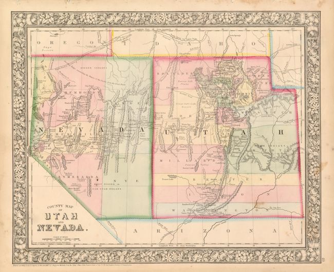 County Map of Utah and Nevada [2 maps]