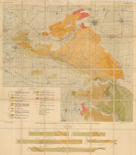 Geologic Map of Parts of Los Angeles and Ventura Counties California [and] Geologic Map and Sections of the Puente Hills Region, Southern California