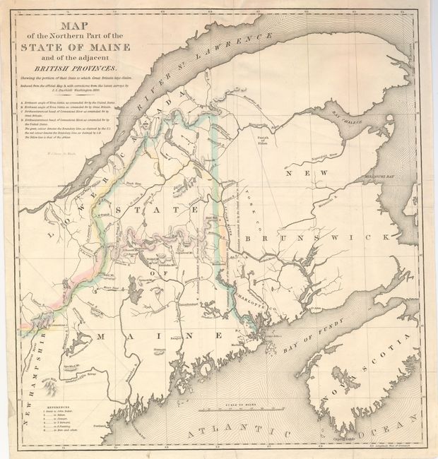 Map of the Northern Part of the State of Maine and of the Adjacent British Provinces Shewing the Portion of that State to which Great Britain Lays Claim