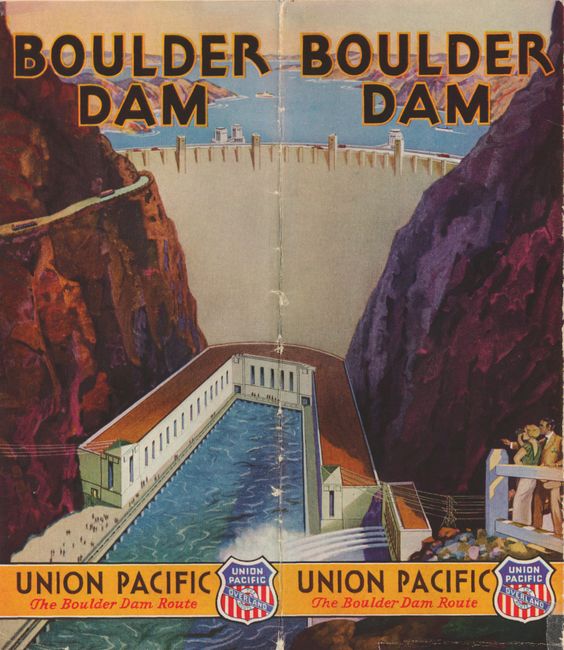 Panoramic Perspective of the Area Adjacent to Boulder Dam As it Will Appear When Lake is Filled [3 maps]