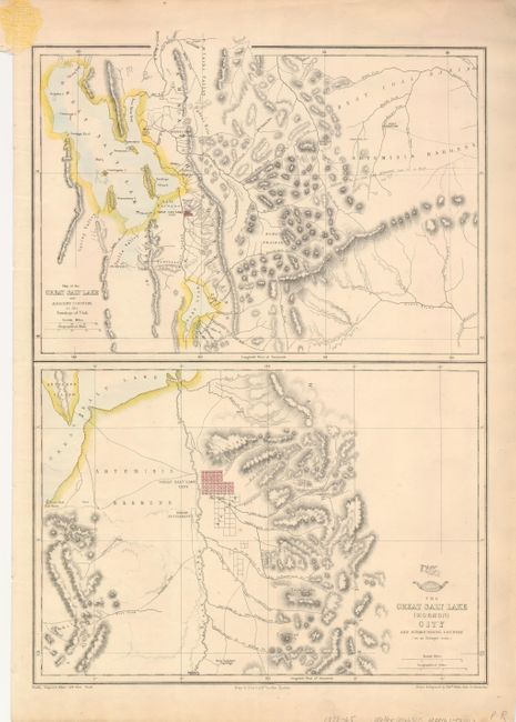 Map of the Great Salt Lake and Adjacent Country in the Territory of Utah [on sheet with] The Great Salt Lake (Mormon) City and Surrounding Country