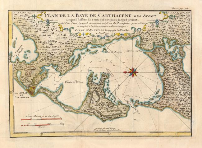Plan de la Baye de Carthagene des Indes Lequel differe de ceux qui ont paru jusqu'a present