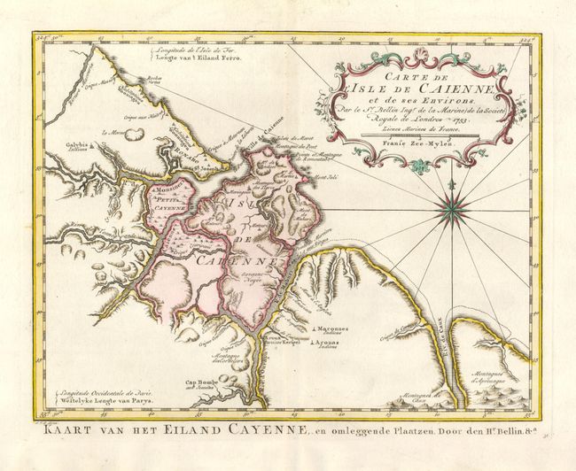 Carte de l'Isle de Caienne, et de ses Environs