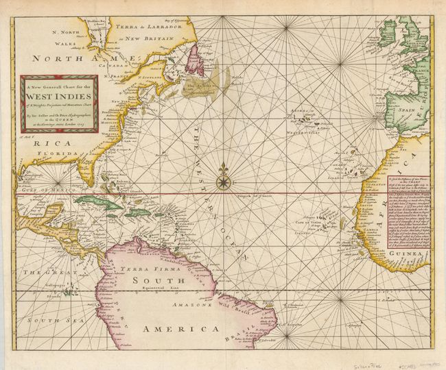 A New Generall Chart for the West Indies of E. Wrights Projection vut. Mercators Chart