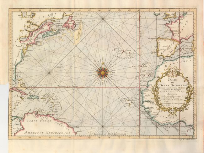 Carte de l'Ocean Occidental Dressee pour Servir a l'Histoire Generale des Voyages