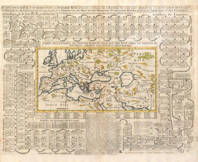 Carte de l'Entendue de l'Empire Romain Ainsi Que Son Etat Apres le Partage